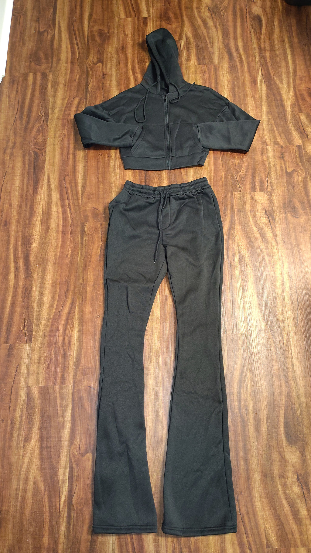 Women Half hoodie stacked joggers set