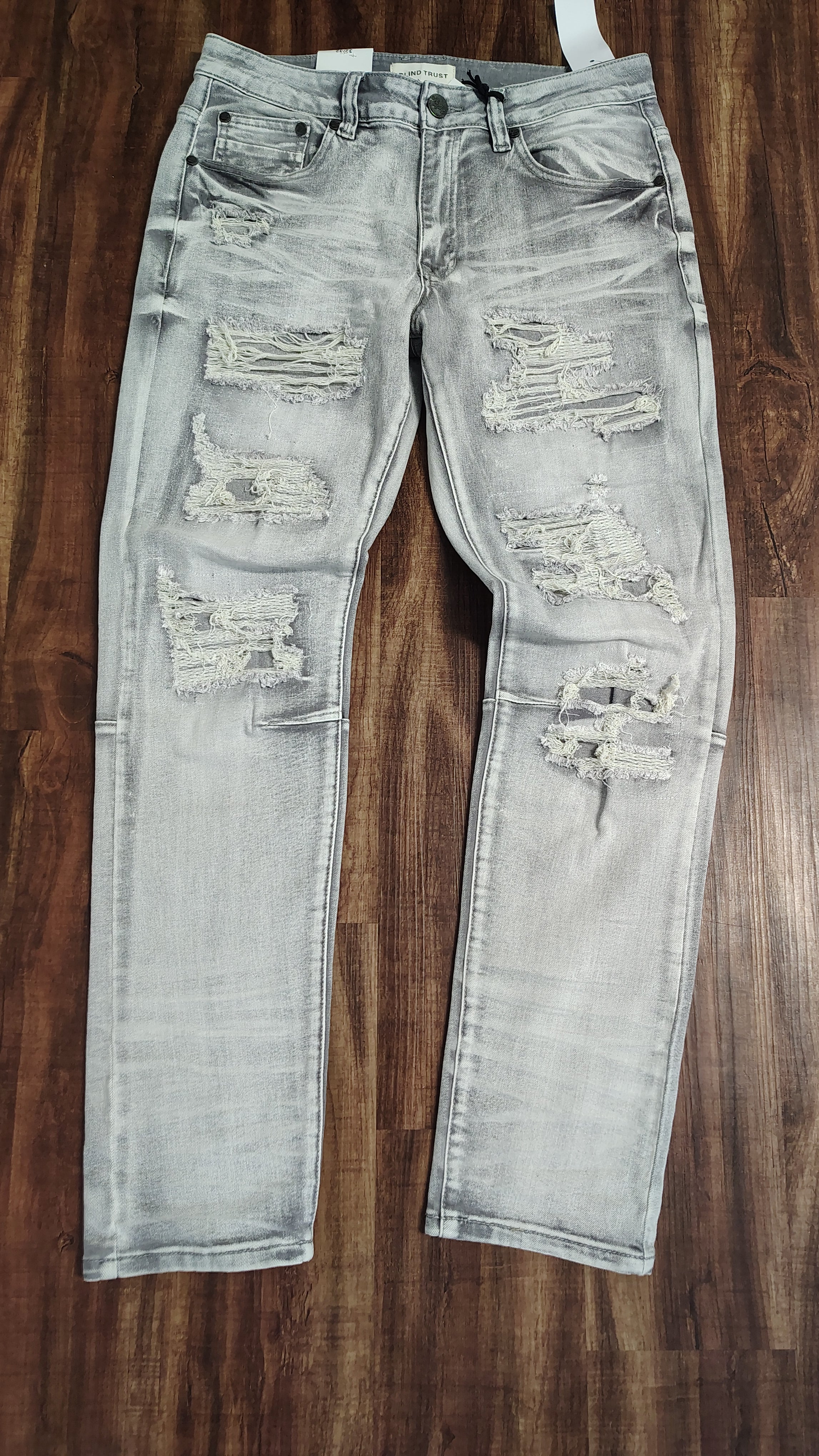 Light gray straight leg jeans