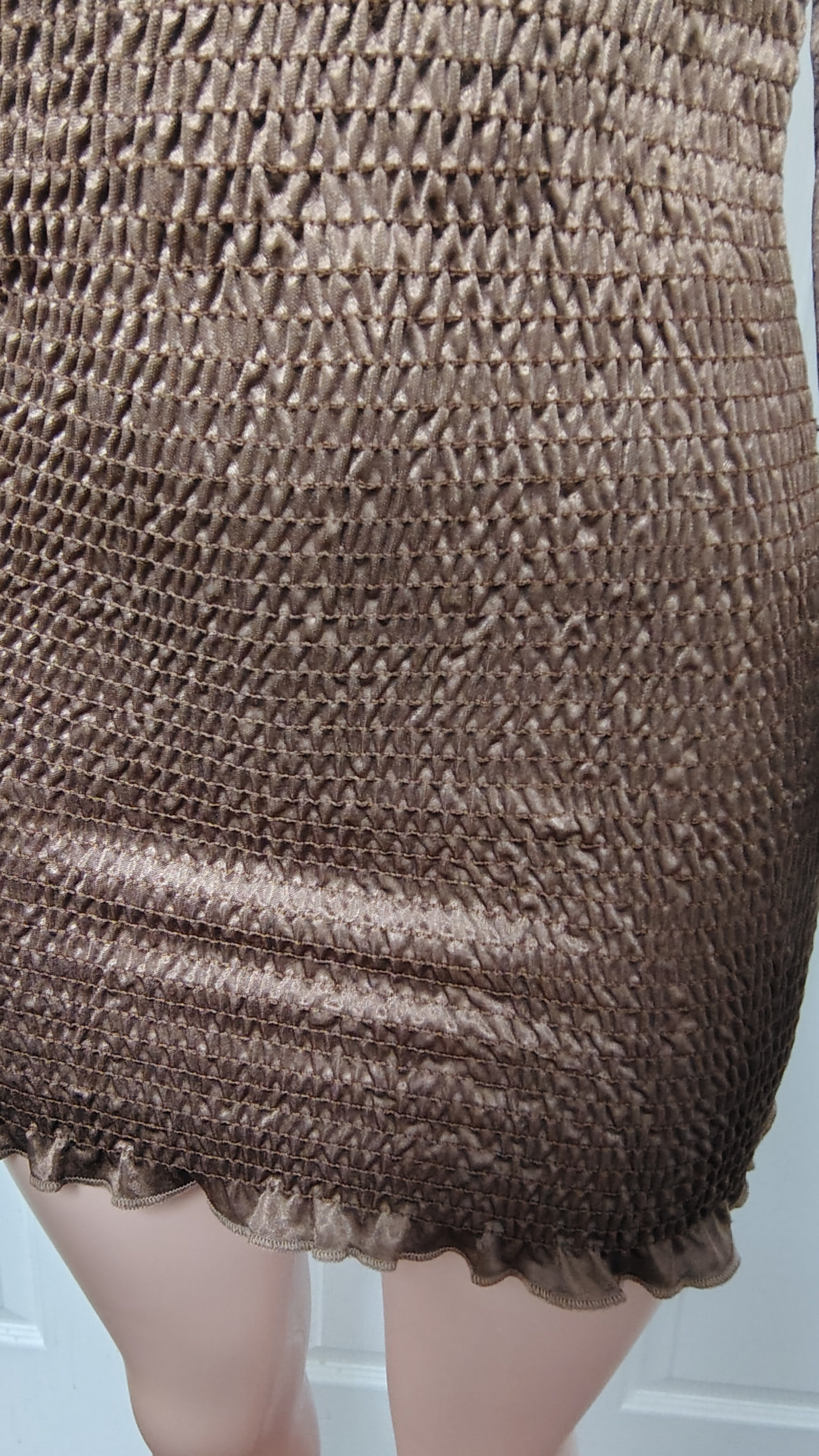 Satin ruffled body dress