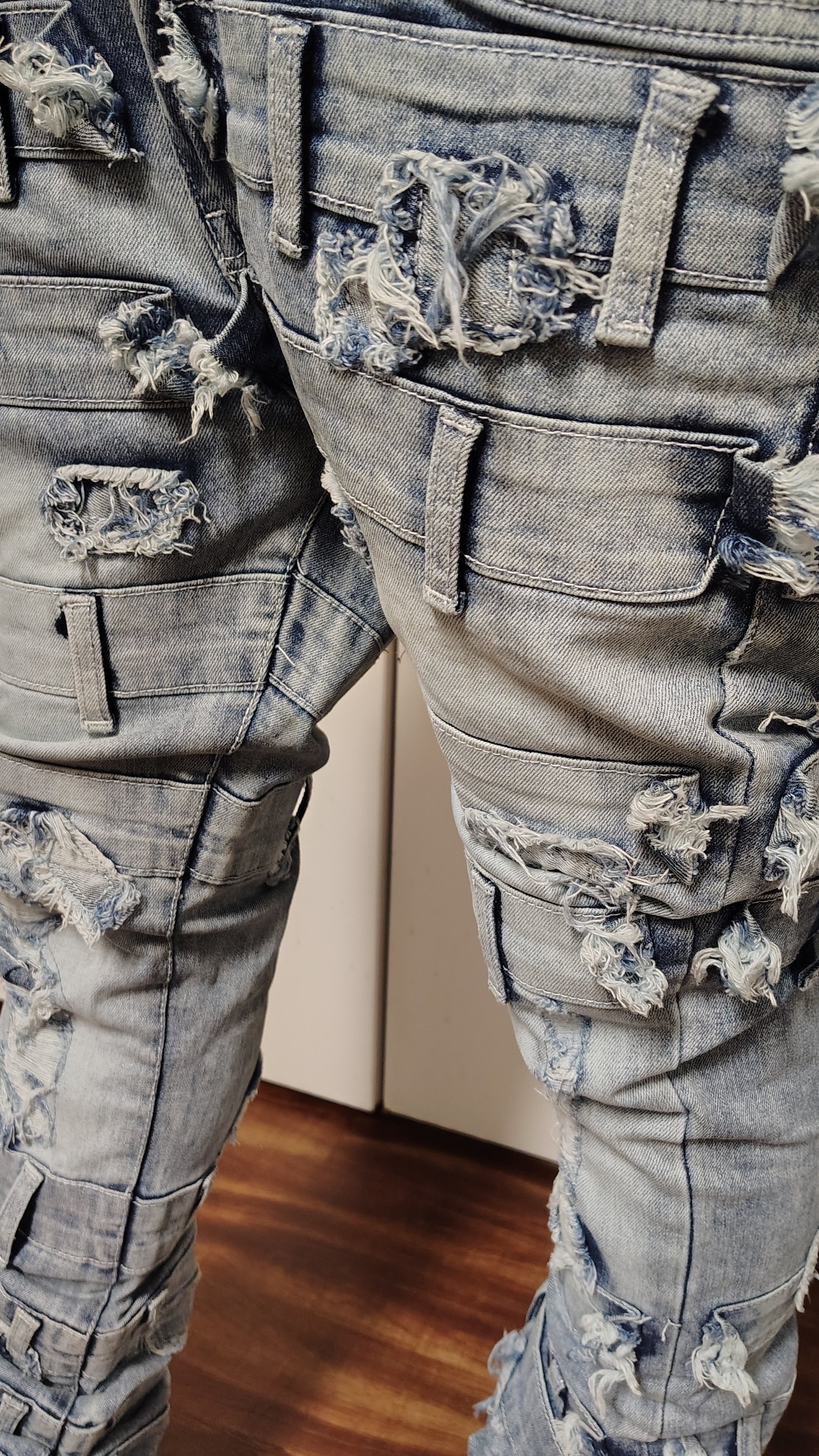 Stacked fitted jeans