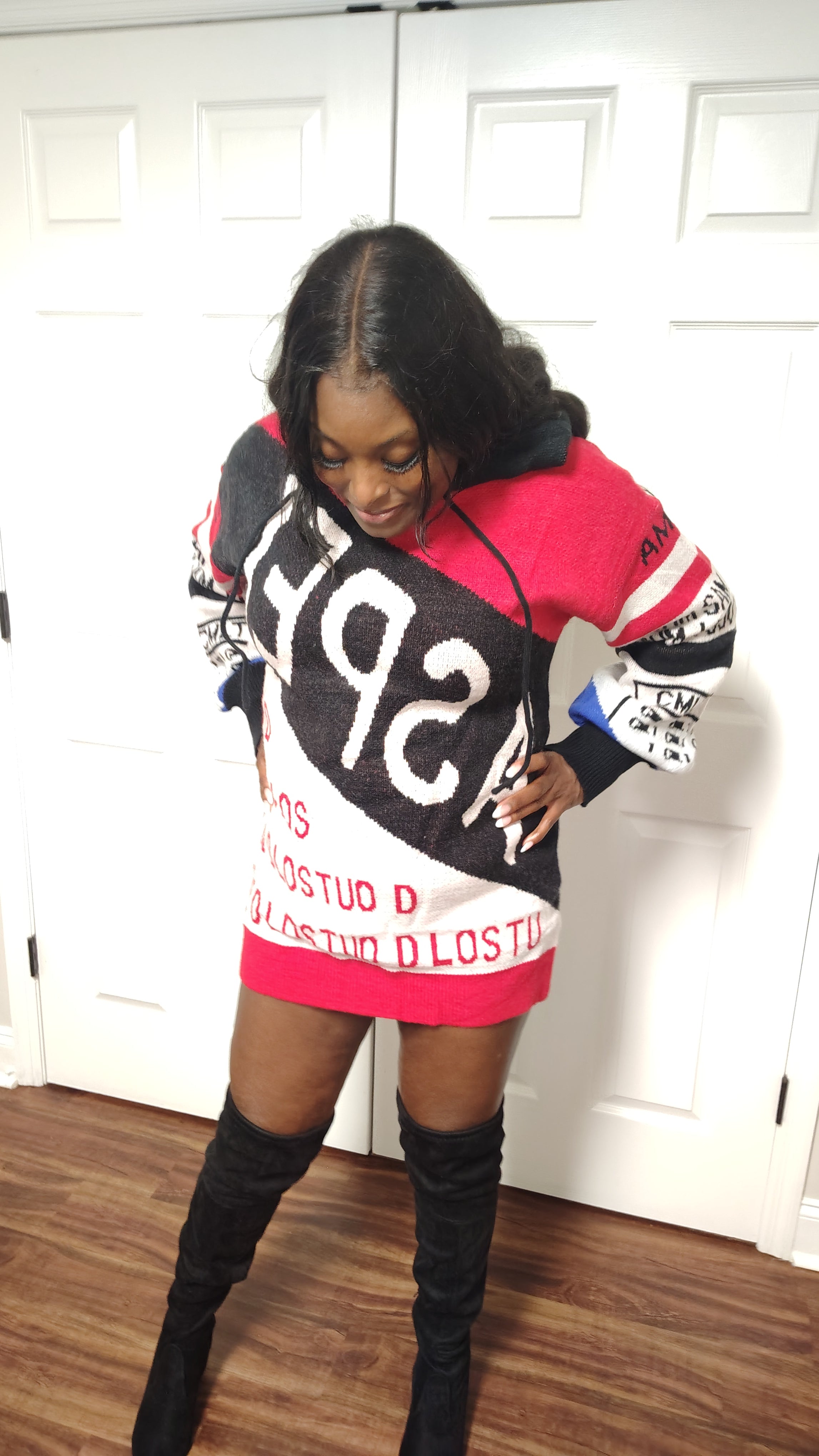 Paris style design Sweater dress