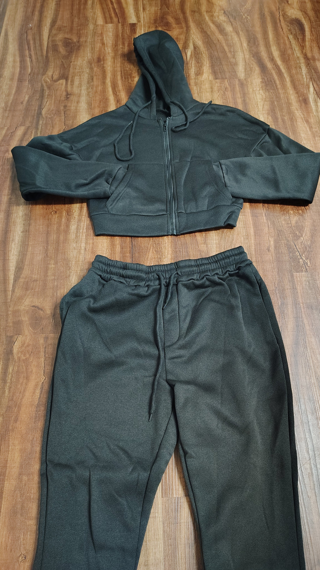 Women Half hoodie stacked joggers set