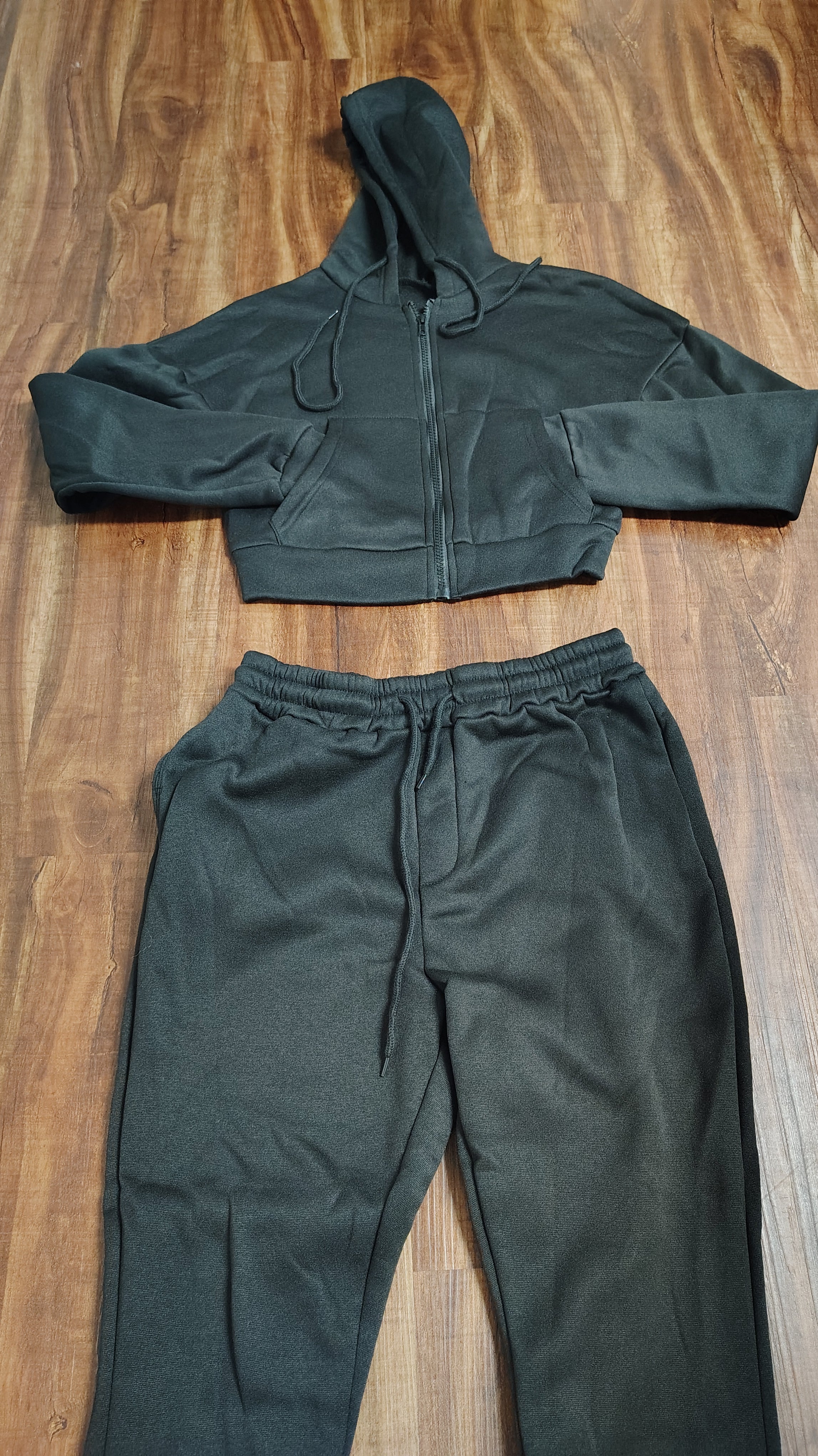 Women Half hoodie stacked joggers set