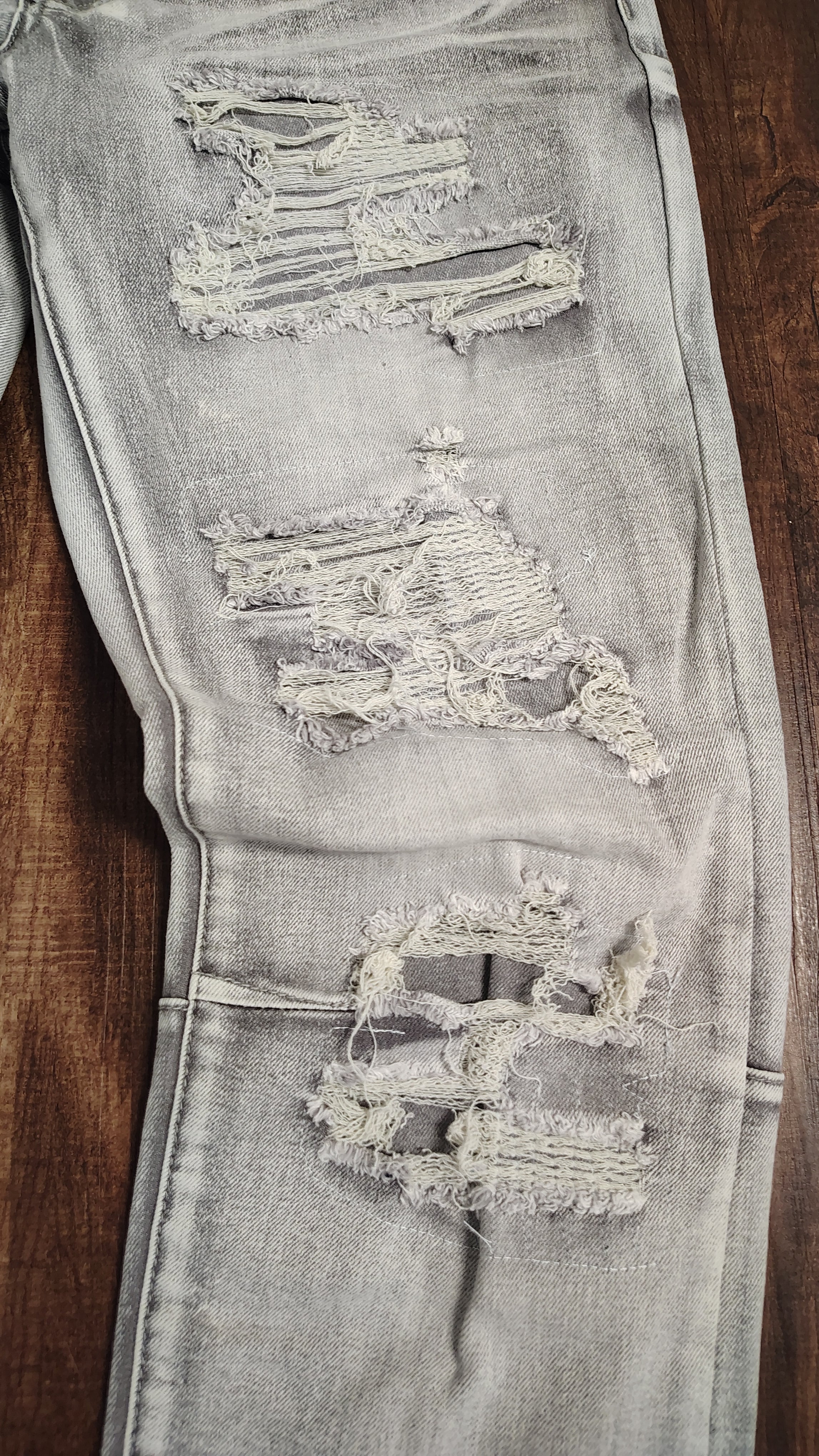 Light gray straight leg jeans