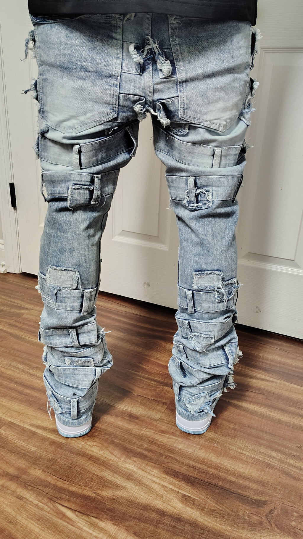 Stacked fitted jeans