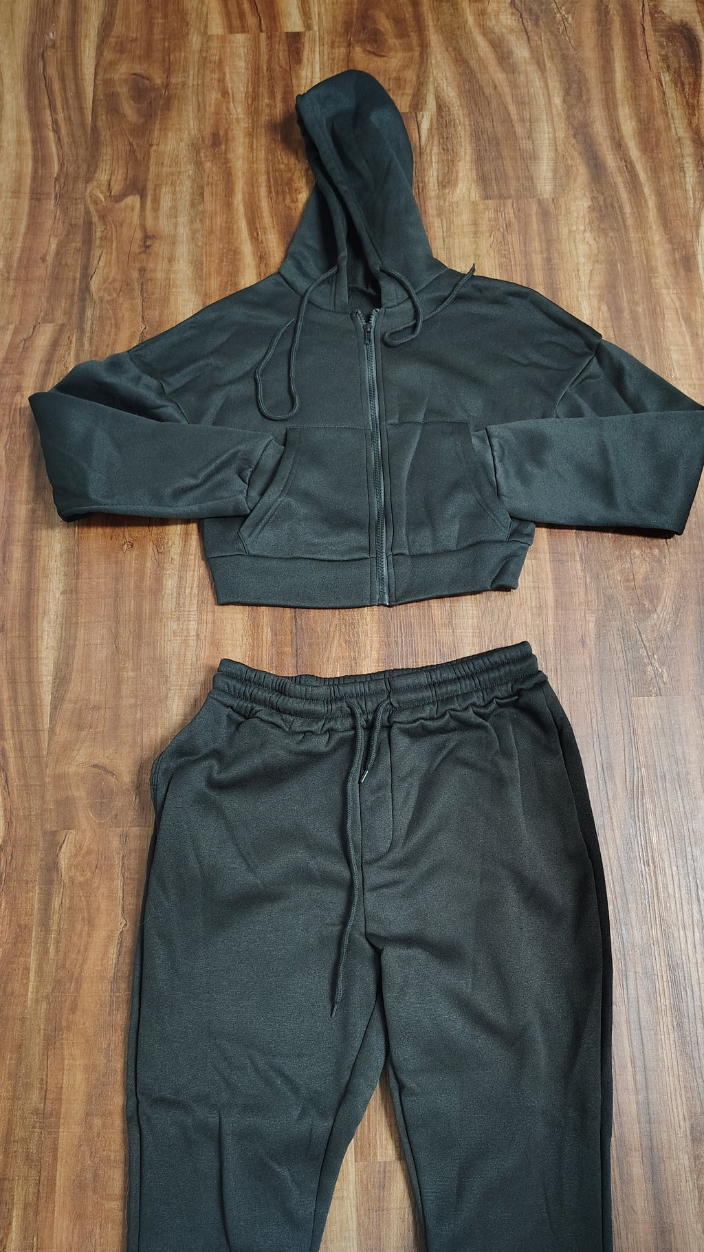 Women Half hoodie stacked joggers set