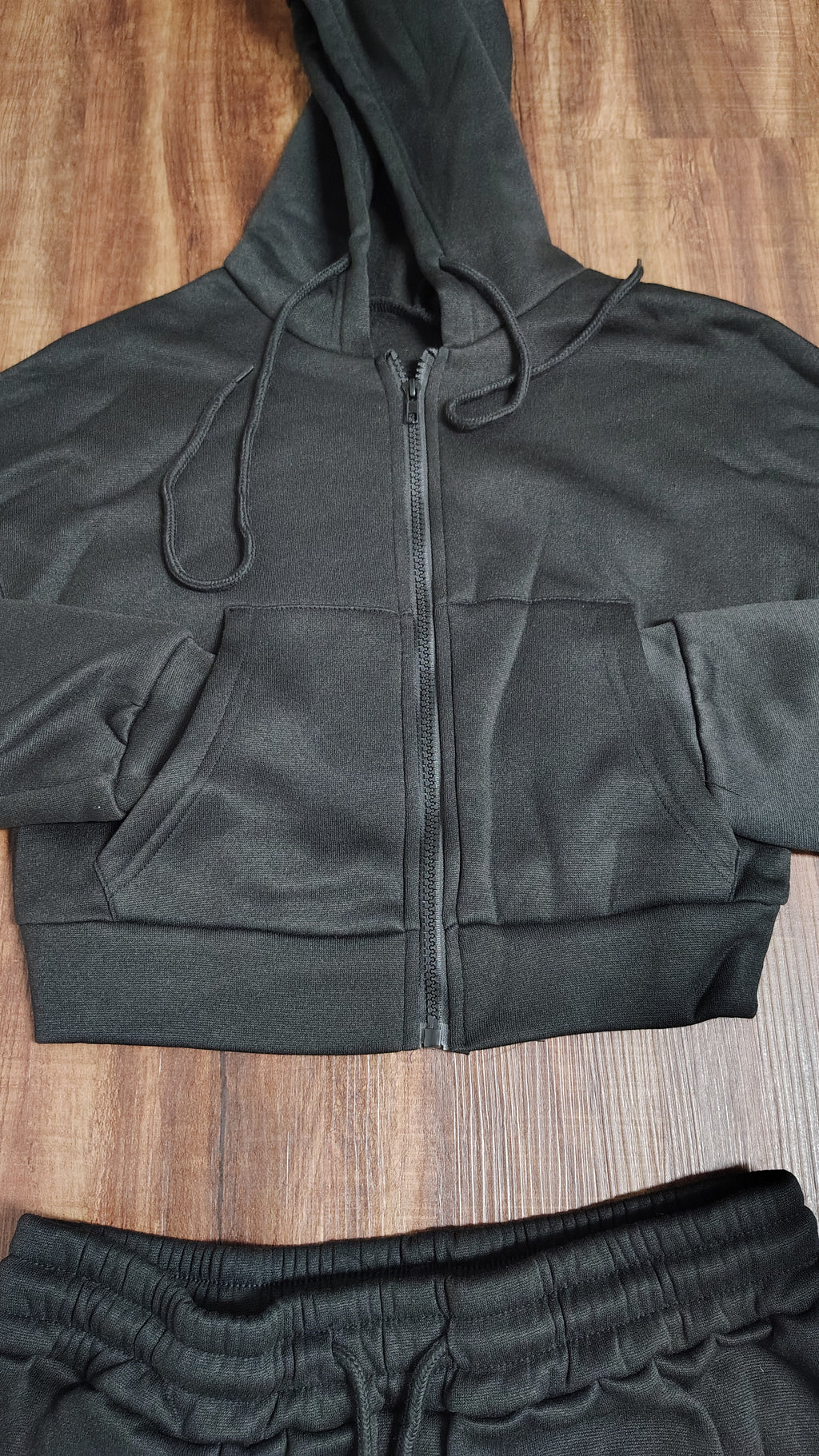 Women Half hoodie stacked joggers set