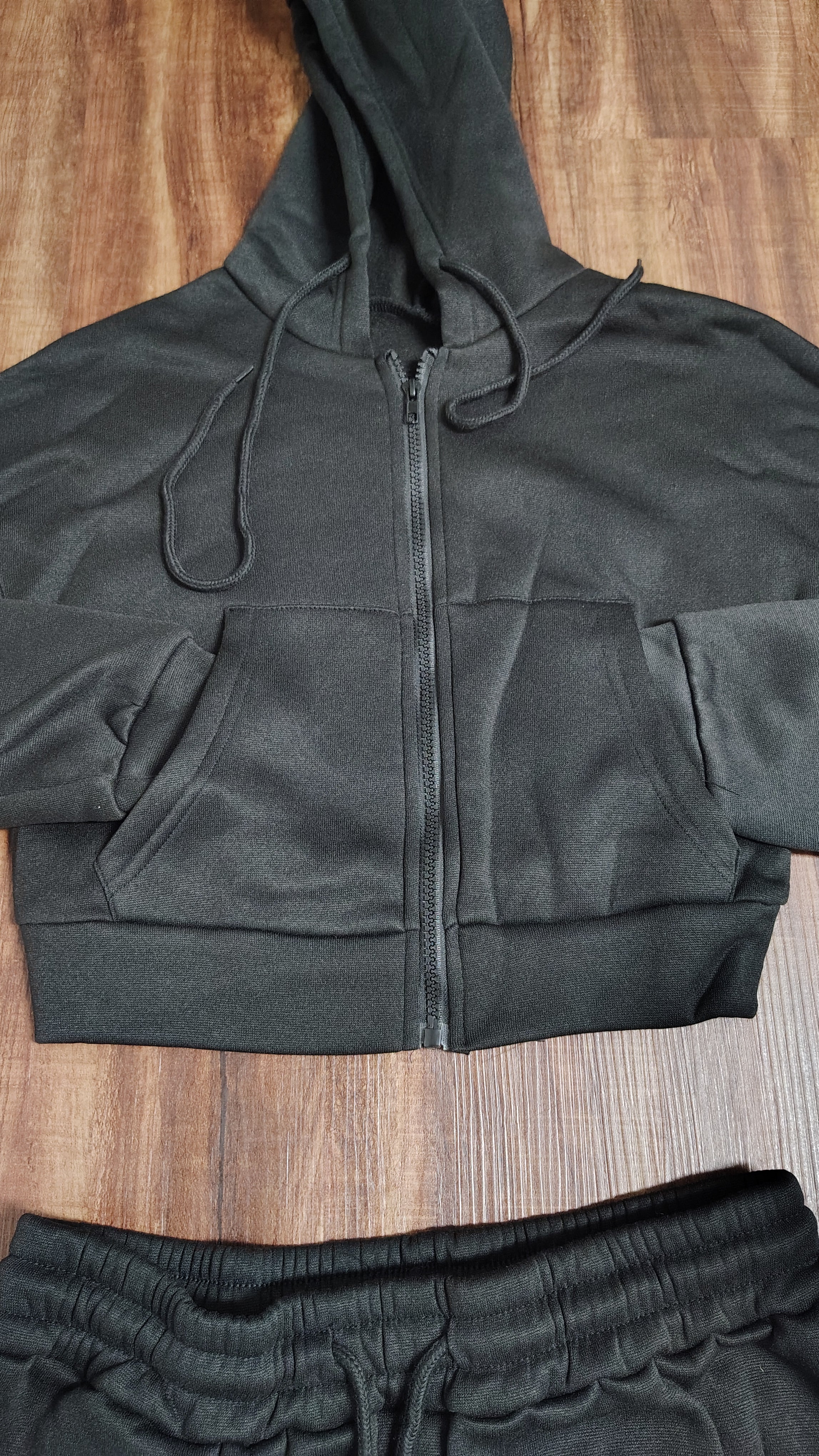 Women Half hoodie stacked joggers set