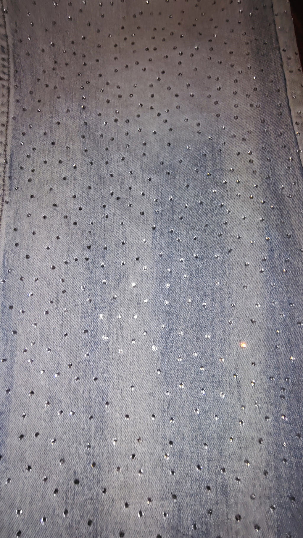 Men light blue rhinestone jeans