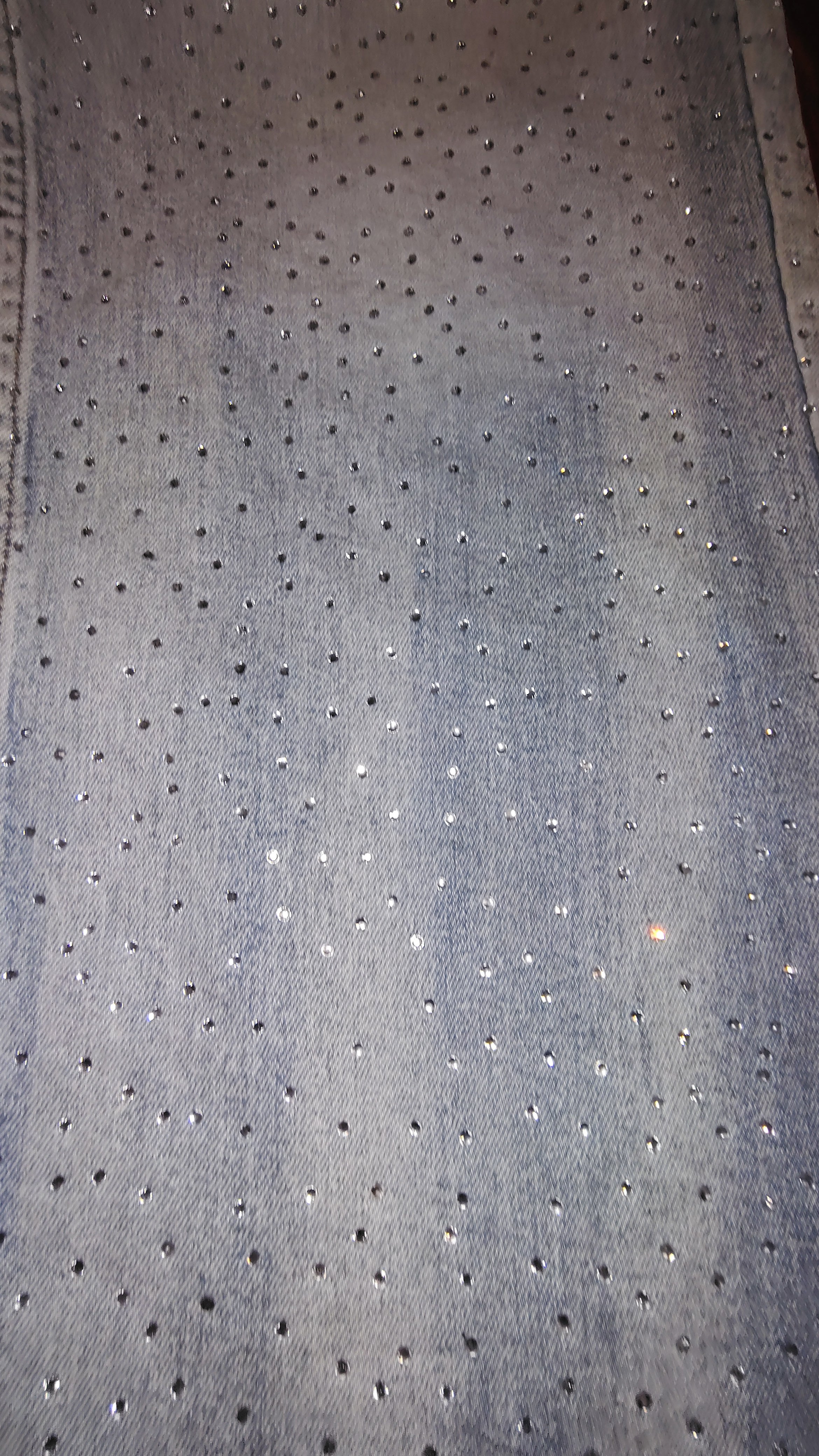 Men light blue rhinestone jeans